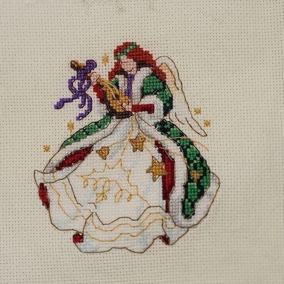 Set of 6 Mystical Angels completed cross stitch - Picture 4 of 12